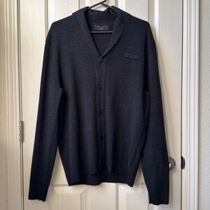 Air Canada Employee Men’s Classic Cardigan Front Button Closure Medium Gray